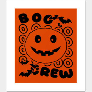 Retro Halloween Typography Black Text Posters and Art